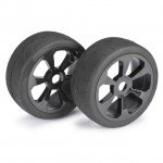 Absima 1/8 Street 6 Spoke 17mm Black Wheel and Tyre Set (Pack of 2 Wheels) - 2530008