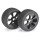 Absima 1/8 Street 6 Spoke 17mm Black Wheel and Tyre Set (Pack of 2 Wheels) - 2530008