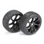 Absima 1/8 Street 7 Spoke 17mm Black Wheel and Tyre Set (Pack of 2 Wheels) - 2530010