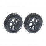 FTX 1/10 Front Buggy Wheel and Tyre Set 12mm Hex (Pack of 2 Black Wheels) - FTX6300B