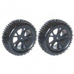 FTX 1/10 Rear Buggy Wheel and Tyre Set 12mm Hex (Pack of 2 Black Wheels) - FTX6301B