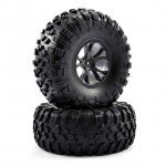FTX Outlaw 12mm Hex Pre-Mounted Wheels and Tyres (Pack of 2 Black) - FTX8335B