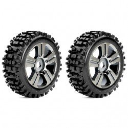 Roapex 1/8 RHYTHM Buggy Tyre on Chrome wheels 17mm Hex (Pack of 2) - R5002CB