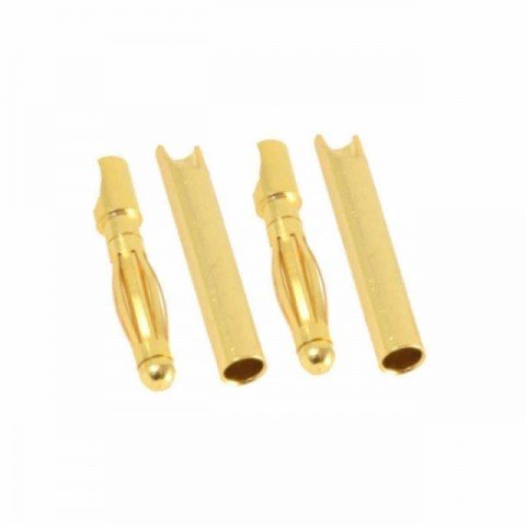 Etronix 2mm Gold Bullet Connectors Male and Female (2 Pairs) - ET0609