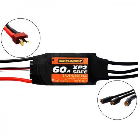 Overlander ESC XP2 60A SBEC Brushless Speed Controller for Planes and Helis - OL-2721