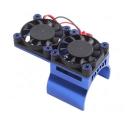 Fastrax Blue Aluminium Twin Fan Motor Heatsink Unit 540 and 550 motors - FAST36-1