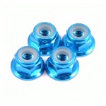Fastrax M4 Blue Flanged Locking Nuts (Pack of 4) - FTM4BF