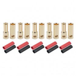 Radient 5.5mm Gold Bullet Connector with Heat Shrink (5 Pairs) - RDNAC010094
