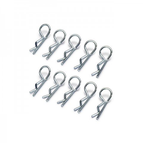 Absima Large Body Clips Silver (Pack of 10) - 2440014