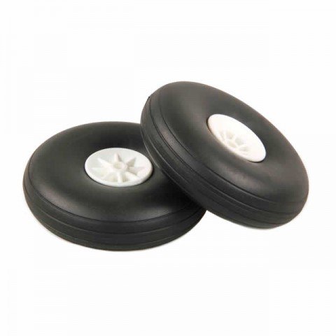 J Perkins 4-inch (100mm) RC Plane White Wheels (Pack of 2) - 5507117