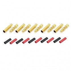 Radient 4mm Gold Bullet Connector with Heat Shrink (5 Pairs) - RDNAC010090
