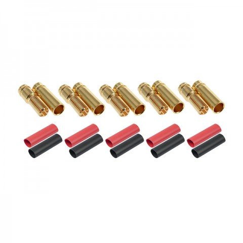 Radient 5mm Gold Bullet Connector with Heat Shrink (5 Pairs) - RDNAC010092