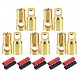 Radient 6mm Gold Bullet Connector with Heat Shrink (5 Pairs) - RDNAC010096