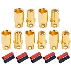 Radient 8mm Gold Bullet Connector with Heat Shrink (5 Pairs) - RDNAC010098