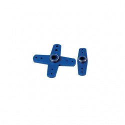 Fastrax KO Straight and Cross Type Servo Horns (Blue) - FAST12B