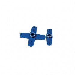 Fastrax KO Straight and Cross Type Servo Horns (Blue) - FAST12B