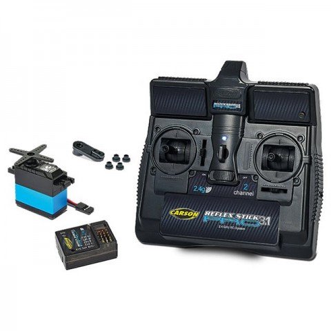 Carson Reflex Pro 3.1 2 Channel 2.4Ghz Stick Transmitter with Receiver and Servo C707131